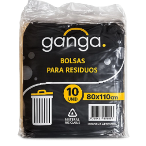 BOLSA DE RESIDUOS 80X110 X10U GANGA